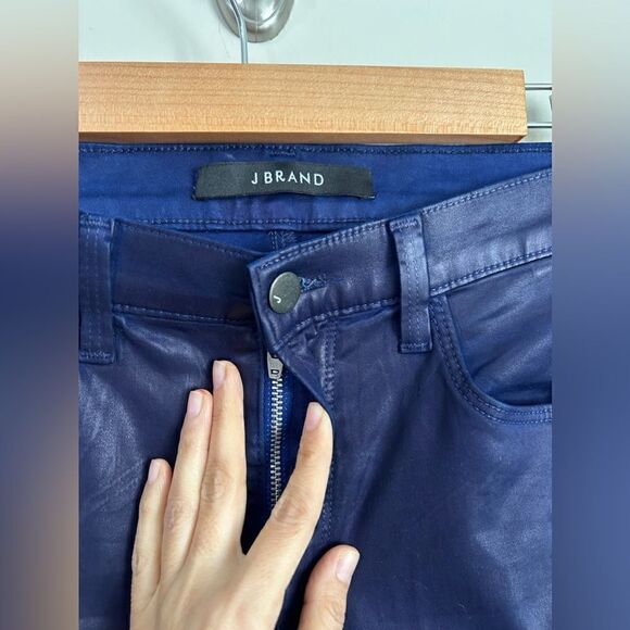 J Brand Maria Coated High Rise Skinny Jeans in Blueberry - Picture 4 of 12